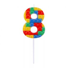 LEGO mintás számgyertya, tortagyertya - 8