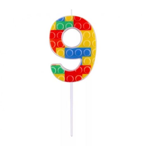 LEGO mintás számgyertya, tortagyertya - 9