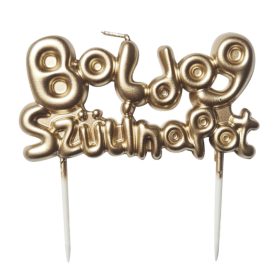   Torta gyertya, születésnapi gyertya – Boldog szülinapot felirattal – Arany