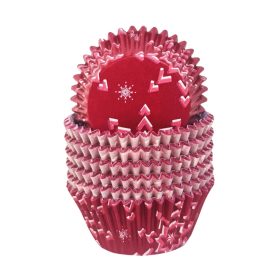 100 darabos bonbon papír - Karácsonyi minta – Piros