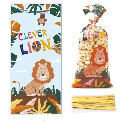 12 darabos mintás celofán zacskó, ajándéktasak - Állatok