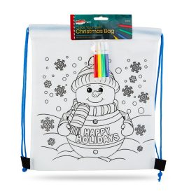   Színezhető tornazsák filctollal – Karácsonyi minta - Hóember