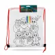 Színezhető tornazsák filctollal – Karácsonyi minta – Mikulás és barátai