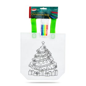   Színezhető karácsonyi mintás ajándéktáska filctollal – Karácsonyfa