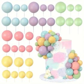 48 darabos gömb tortadekoráció - Pasztell színekben