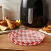 Air fryer sütőpapír - olaj nélküli sütőhöz - kockás, kör alakú - 20 cm - 50 db