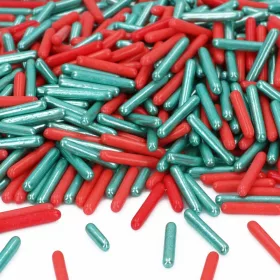   Cake-Masters szórócukor, cukorgyöngy - Karácsonyi - Piros és zöld rudak 50g