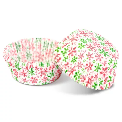 40 darabos karácsonyi muffin papír – Hópehely, hópihe