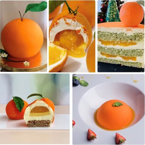 Szilikon sütemény forma, mousse forma – Narancs, mandarin