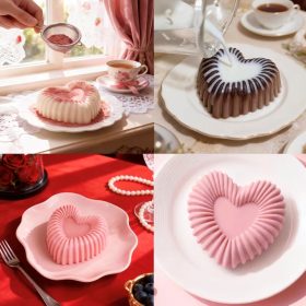 12 részes szilikon forma - Mintás szív – Fodros