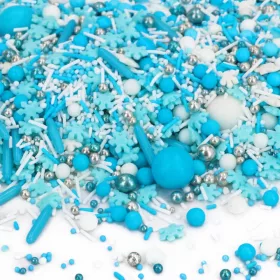   Szórócukor, cukorgyöngy - Jégvarázs - Kék és fehér - 40g