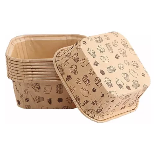 6 darabos papír muffin papír – Mintás – Négyzet