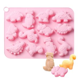   12 részes szilikon forma, mousse forma – Dinoszauruszok, dinók