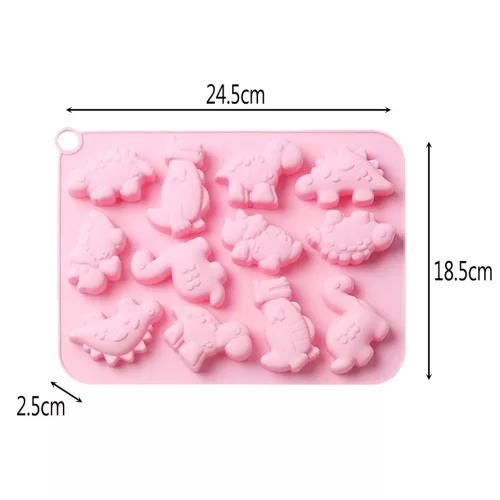 12 részes szilikon forma, mousse forma – Dinoszauruszok, dinók