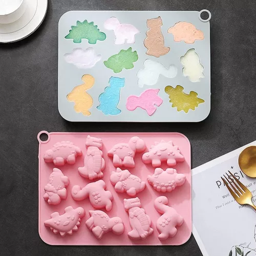 12 részes szilikon forma, mousse forma – Dinoszauruszok, dinók