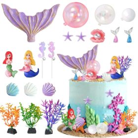 Műanyag torta dekorációs szett – Sellő, hableány 