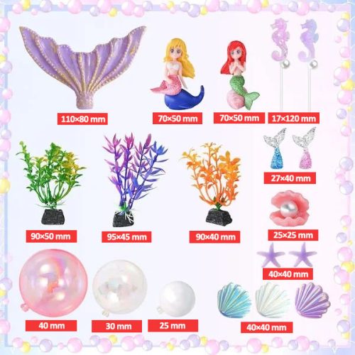 Műanyag torta dekorációs szett – Sellő, hableány 