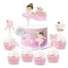 7 darabos papír tortadekoráció – Balerina - Happy Birthday