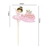 7 darabos papír tortadekoráció – Balerina - Happy Birthday