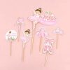 7 darabos papír tortadekoráció – Balerina - Happy Birthday