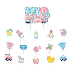   13 darabos papír tortadekoráció – Babaváró – Boy or Girl