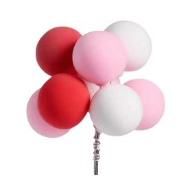   Gömb tortadísz, törtadekoráció - Fehér, rózsaszín és piros