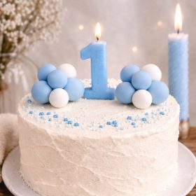 Gömb tortadísz, tortadekoráció - Kék, fehér