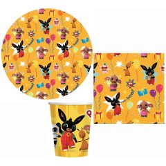   32 darabos party szett - Bing Yellow party - 18 cm-es tányérral
