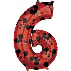 Szám fólia lufi - Disney Mickey - Red - 6