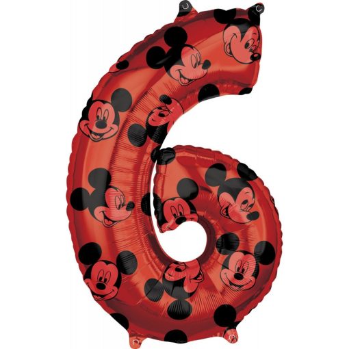 Szám fólia lufi - Disney Mickey - Red - 6