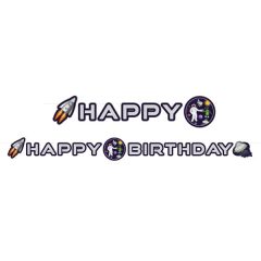 Party felirat - Space, Űr - Happy Birthday