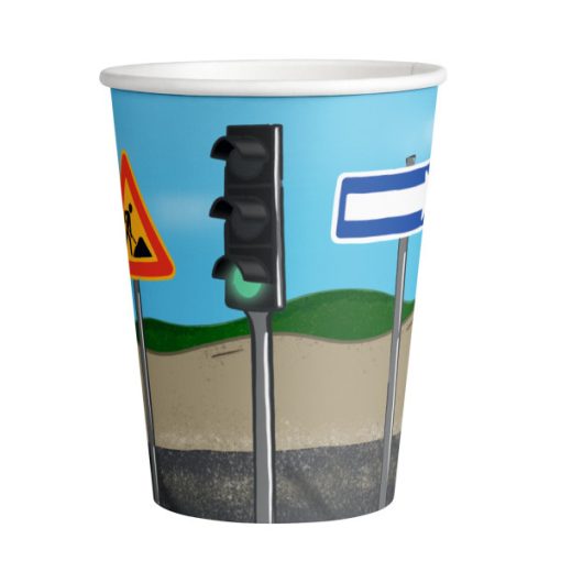 8 darabos papír pohár - Építkezés Sand - 250 ml