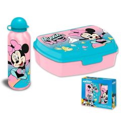   Műanyag szendvicsdoboz és alumínium kulacs szett - Disney - Minnie Mermaid 