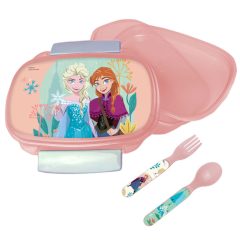   Műanyag szendvicsdoboz evőeszközzel - Disney - Jégvarázs Together