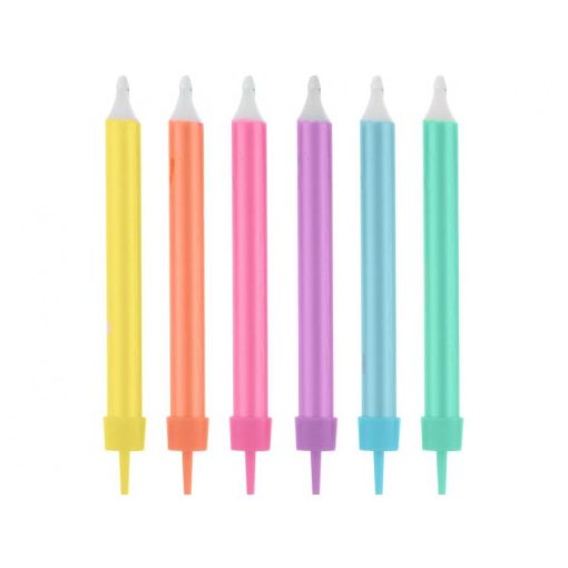 12 darabos tortagyertya, gyertya szett - Színes - Neon