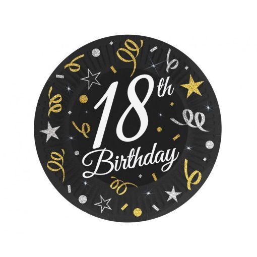 Happy Birthday 18 B&C papírtányér 6 db-os 18 cm