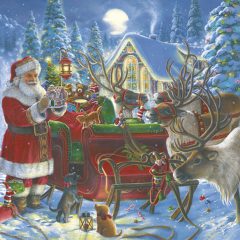  Papír szalvéta - Karácsony - Karácsony Santa with Sleigh 
