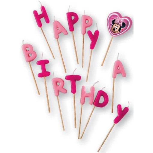 14 darabos gyertya - Disney - Minnie Junior Happy Birthday