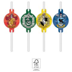 Papír szívószál - Harry Potter - Hogwarts Houses 4 db