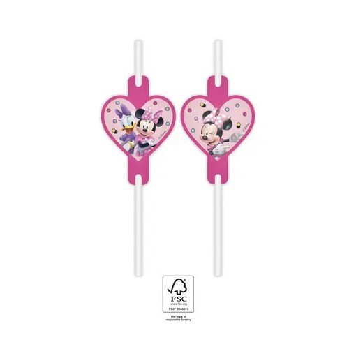 4 darabos papír szívószál - Disney - Minnie Junior 