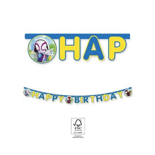 Party felirat - Pókember - Happy Birthday  