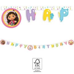 Banner, felirat - Happy Birthday - Gabi babaháza 