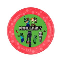   Mikrózható prémium műanyag lapostányér - Minecraft 21 cm
