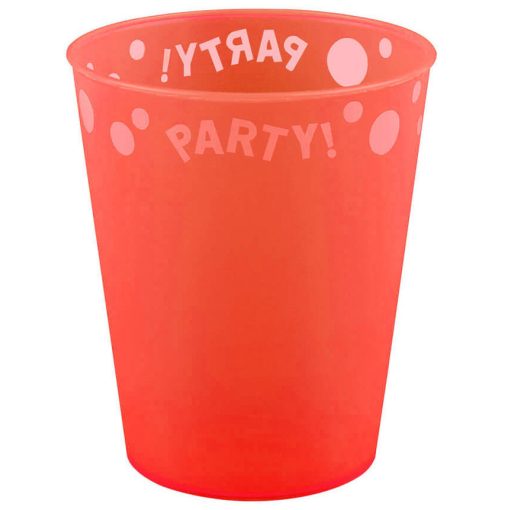 Prémium műanyag mikrozható pohár - Fluoreszkáló narancssárga 250 ml