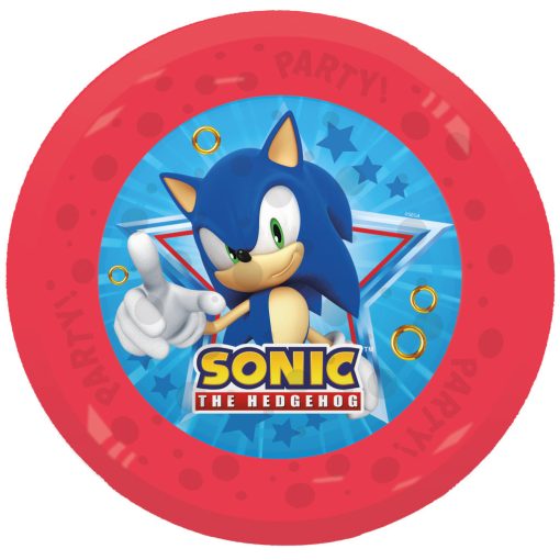 4 darabos micro prémium műanyag lapostányér szett - Sonic a sündisznó 21 cm