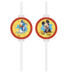  4 darabos papír szívószál - Disney - Mickey Jump Into Fun 