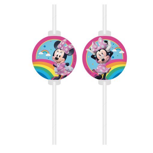 4 darabos papír szívószál - Disney - Minnie Makes Me Smile 