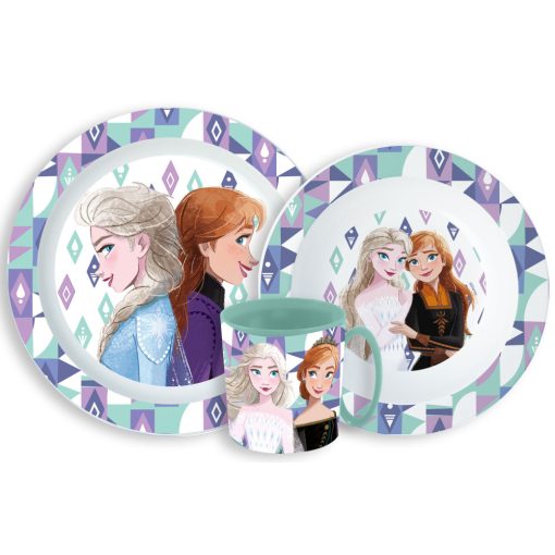 Mikrózható műanyag étkészlet bögrével - Disney - Jégvarázs 350 ml