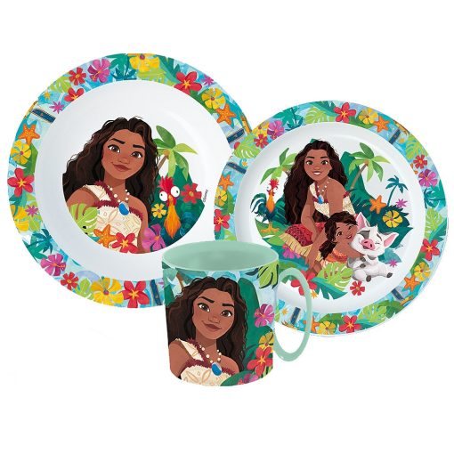 Mikrózható műanyag étkészlet bögrével - Disney - Vaiana 350 ml