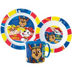   Mikrózható műanyag étkészlet bögrével - Mancs Őrjárat - Pup Power 265 ml